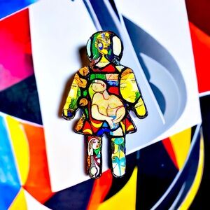 Picasso Art Lover Woman Brooch/Artisan Jewelry/Wearable Art/Portraits of Women/